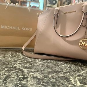 Michael Kors Charlotte Large Top Zip Tote - Dark Powder Blush
